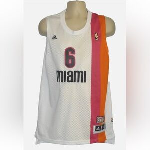 Adidas Hardwood Classics Lebron James #6 Miami Heat Jersey Size: M Length+2